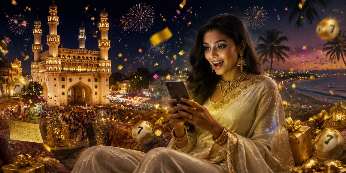 Hyderabad Charminar area lively lottery stalls