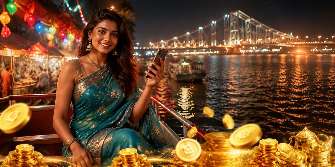 Howrah Bridge viewed with mobile casino gaming